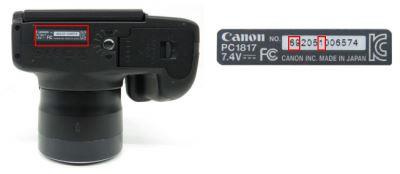 Canon serial number identification