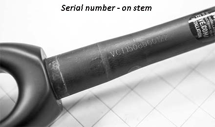 ENVE carbon fork serial number on stem