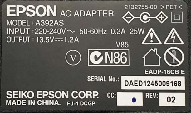 Epson scanner AC adapter 2