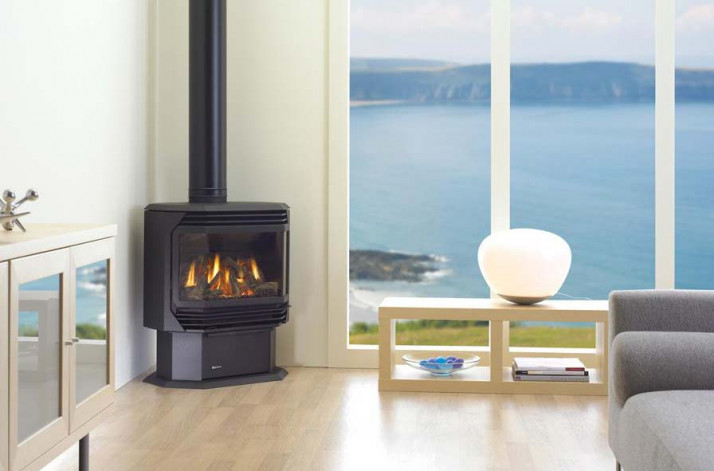 FG38 Open Flued Gas Log Fireplace in home