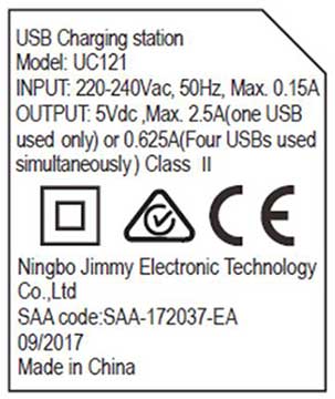 Factorie USB rating label