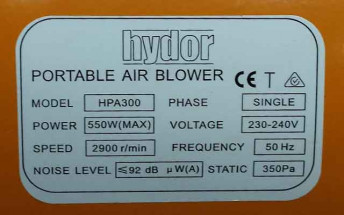 HPA 300 label plate main