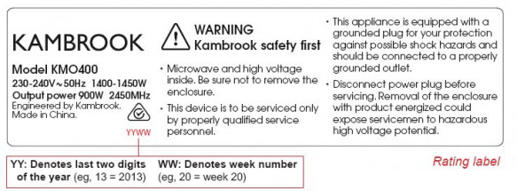 Kambrook label2