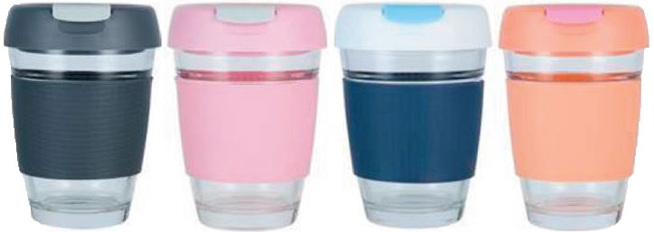 Kmart 360ml Glass Travel Cup