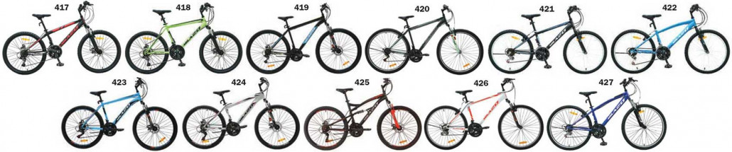Milazo bicycles models 417 to 427