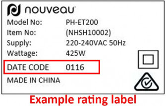 Nouveau rating label example