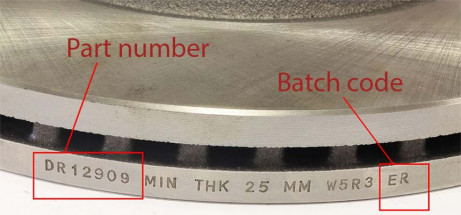 Protex Brake Disc Rotor identification