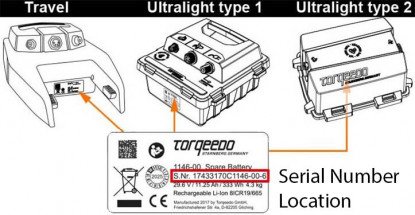 Torqeedo boat motor batteries serial numbers