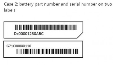 Toshiba laptop battery label sample 2a