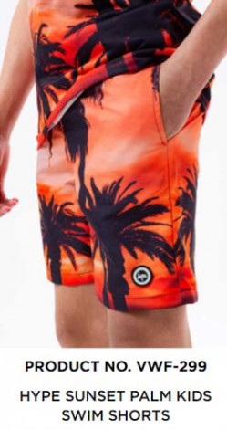 JustHYPE Sunset Palm kids swim shorts