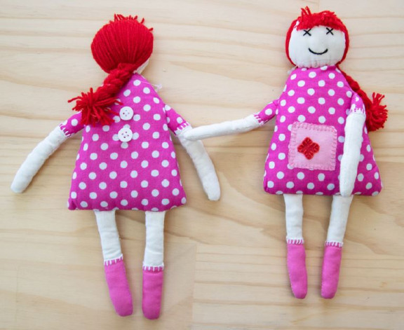 Trade Aid Pink doll toy with kapok filling