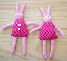 Trade Aid Pink rabbit toy with kapok filling