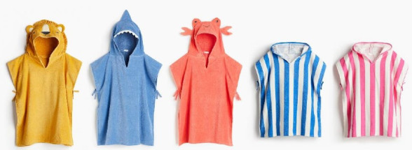 Childrens poncho towel with ties HM