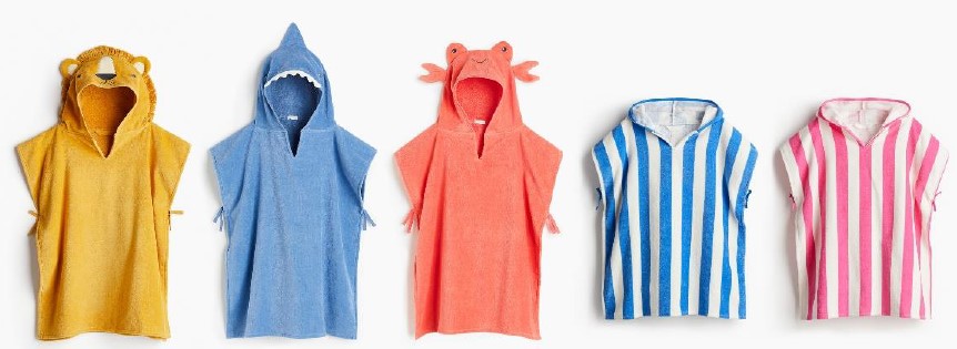 Childrens poncho towel with ties HM