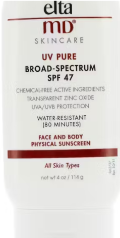 EltaMD UV Pure Water Resistant Face Body Physical Sunscreen SPF 47 114g4oz