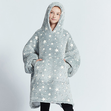 Kids Blue Mega Hoodie Glow in the Dark