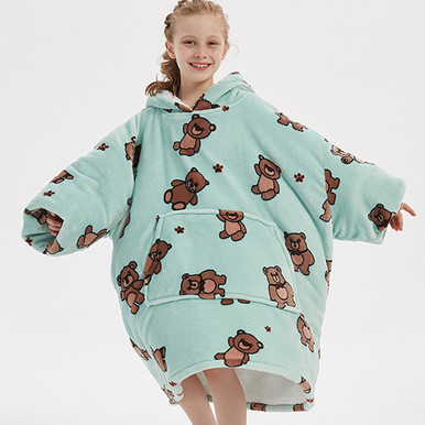 Kids Blue Mega Hoodie Teddy Bear