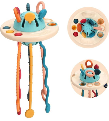 Montessori Toy Early Learners Pull String Baby Sensory Activity Toy UFO 2