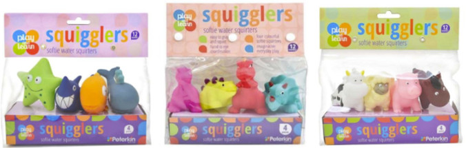 Play & Learn Squigglers Softie Water Squirters sold at Toyworld