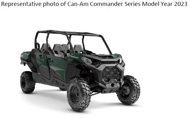 Representative photo of Can Am Commander Series Model Year 2023