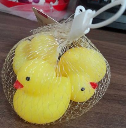 Rubber duck toy sold at DAISO Japan