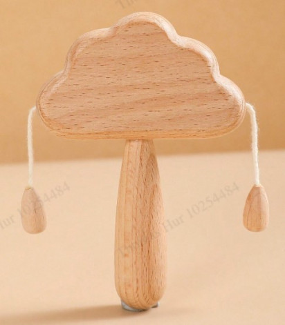 Shein Handheld wooden rattle with rotating rings