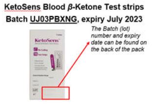 KetoSens Test Strips batch UJ03PBXNG