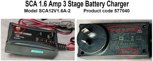 SCA 1.6 Amp 3 Stage Battery Charger