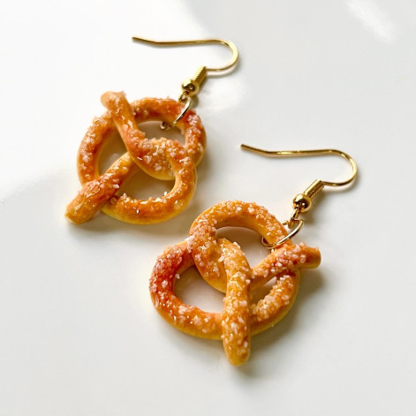salted pretzel earrings from Joys Handmade Boutique